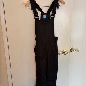 Kids Black Snow Overall Snowpants